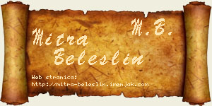 Mitra Beleslin vizit kartica